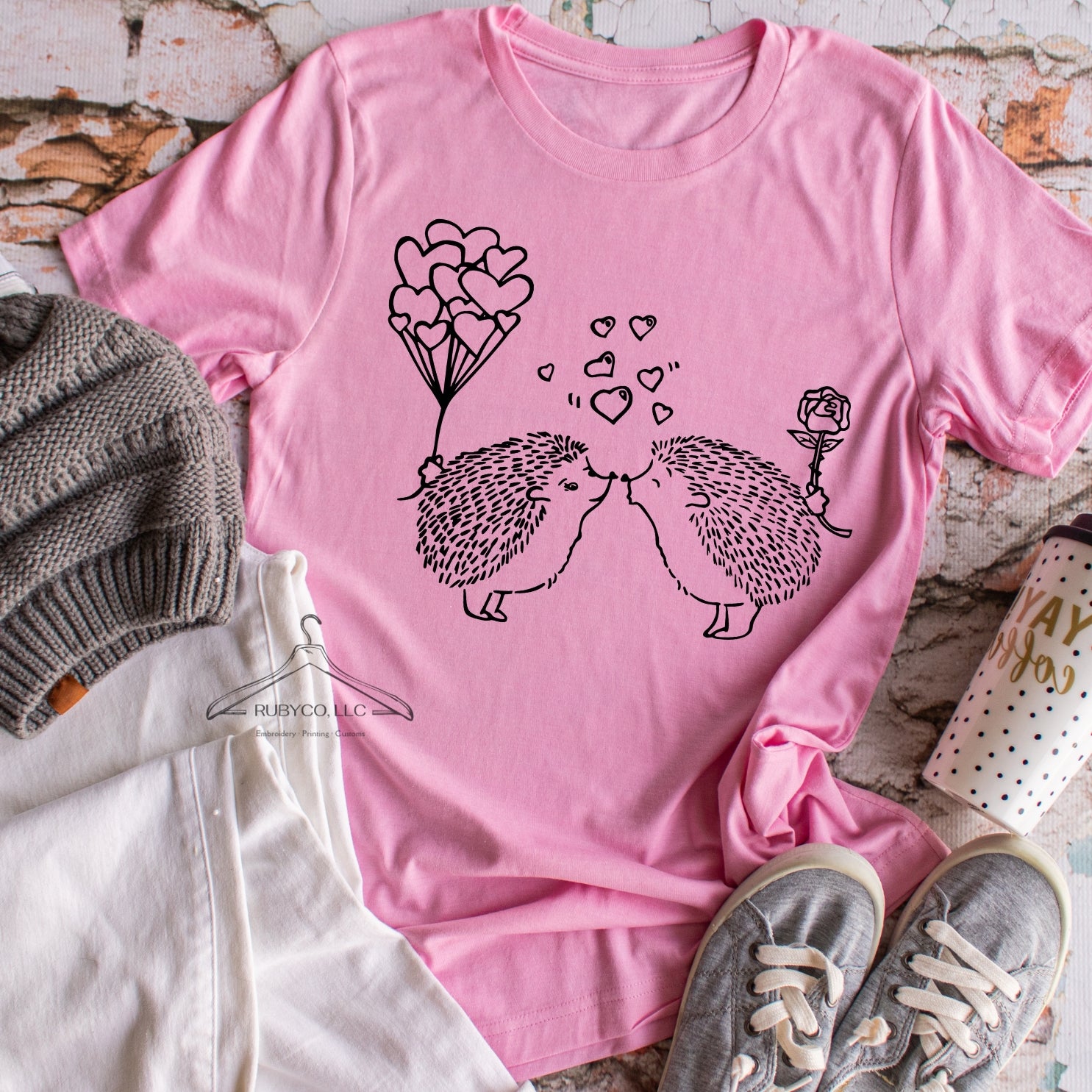 Adorable Hedgehogs - Valentines Short Sleeve Tee