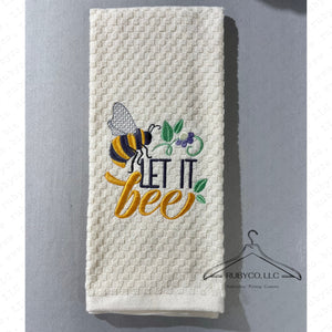 Bee Happy Embroidered Kitchen Towels