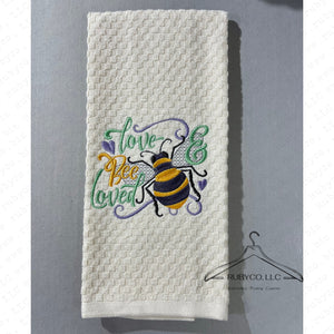 Bee Happy Embroidered Kitchen Towels