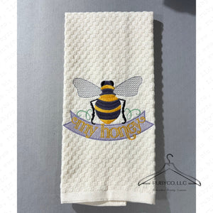 Bee Happy Embroidered Kitchen Towels