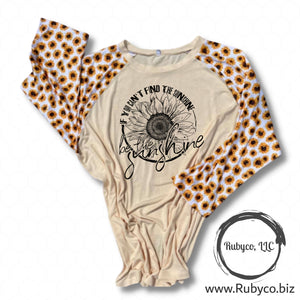 Be the Sunshine Sunflower Raglan T-shirt