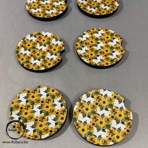 Sunflower Car Coasters