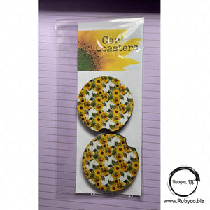 Sunflower Car Coasters