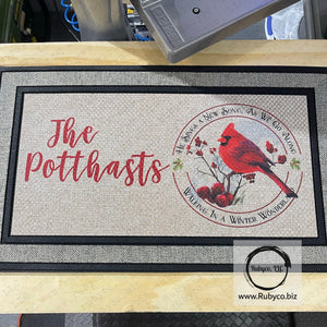 Cardinal Song Personalized Door Mat