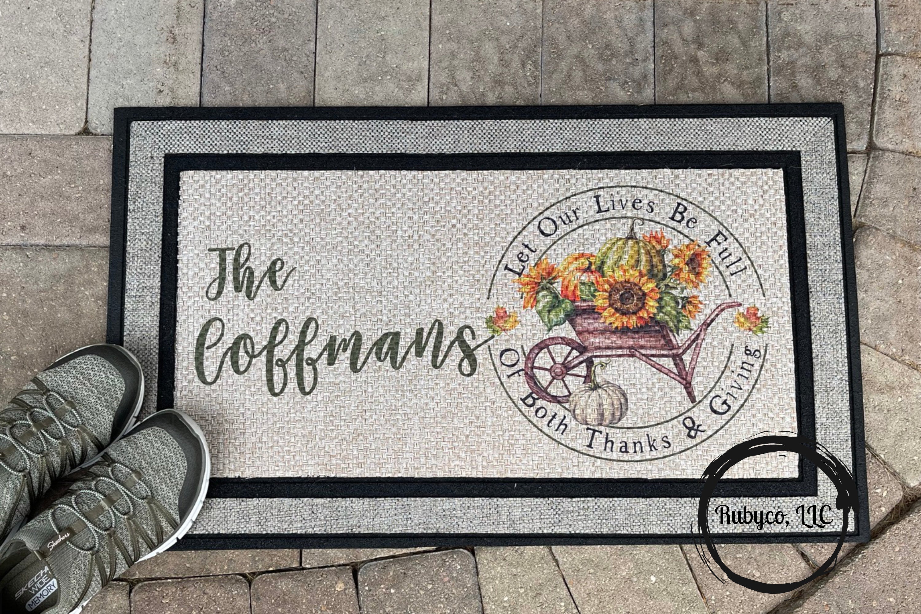 Thanks and Giving Personalized Door Mat