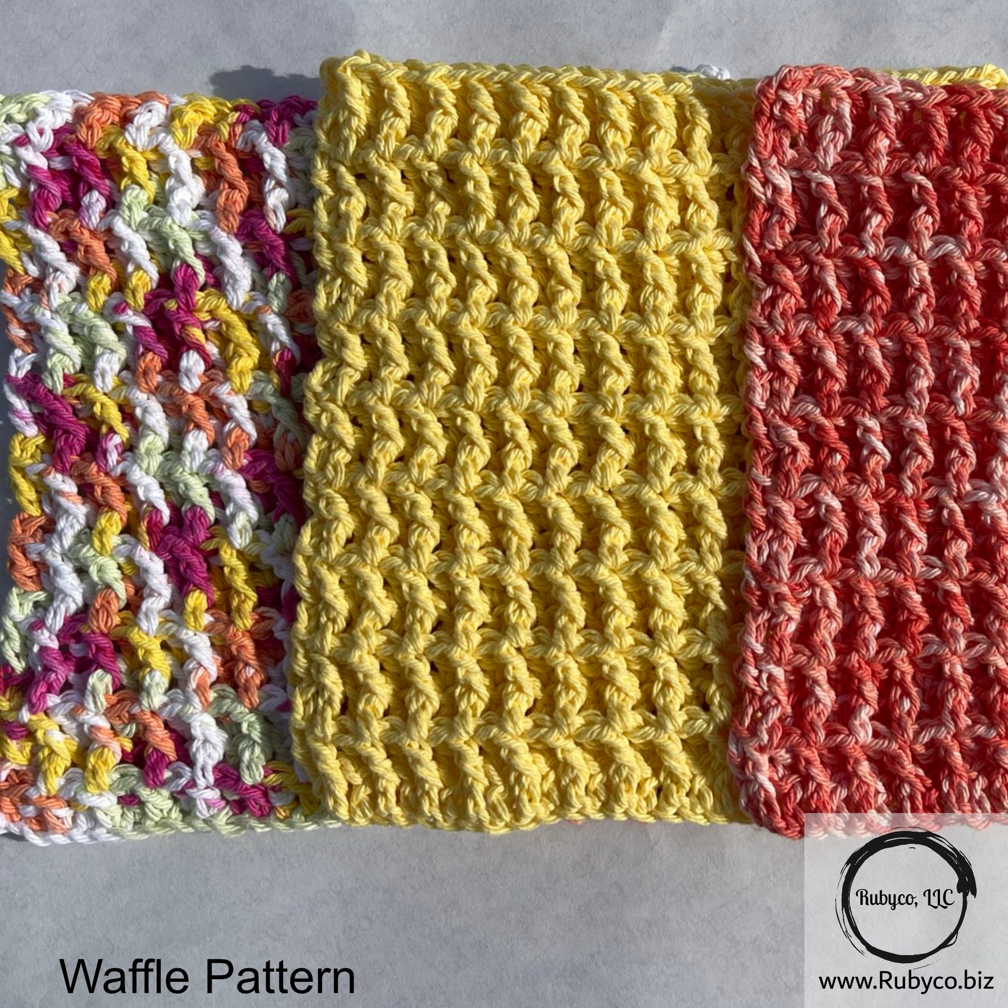 Crocheted Cotton Washcloths - Yellows & Oranges